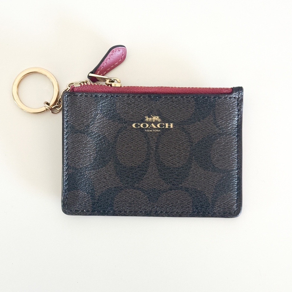 Coach Mini Skinny Signature PVC Key Chain Card Holder | Monogram Coach